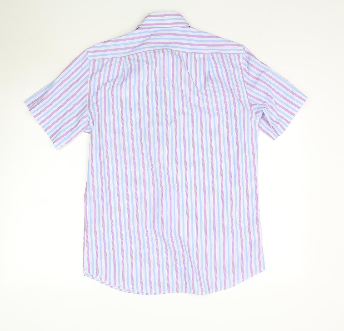 Marks and Spencer Mens Purple Striped   Button-Up Size 14.5