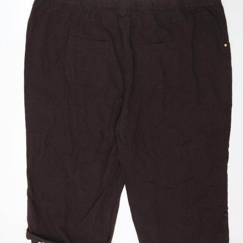 Yours Womens Brown   Capri Trousers Size 30 L24 in