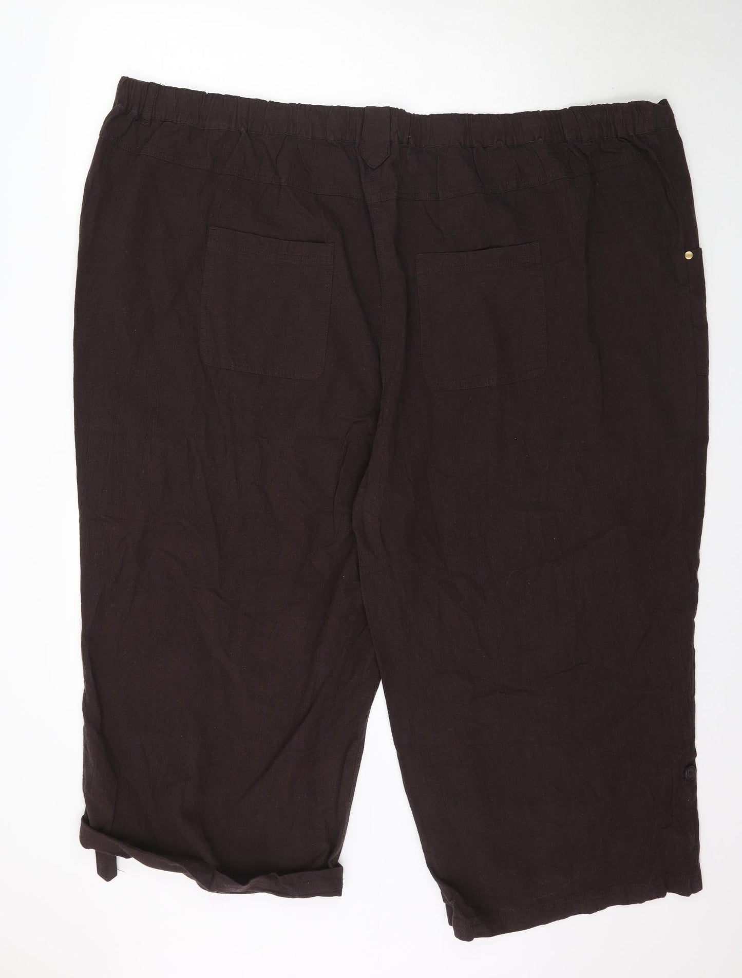 Yours Womens Brown   Capri Trousers Size 30 L24 in
