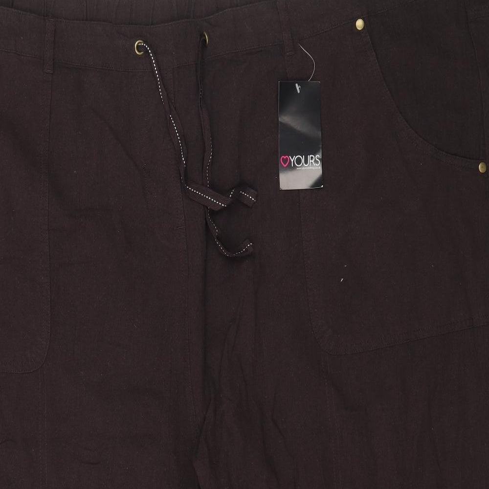 Yours Womens Brown   Capri Trousers Size 30 L24 in