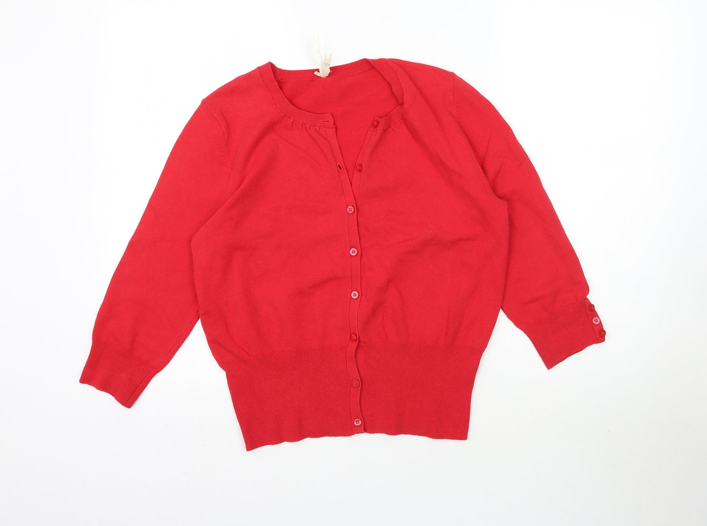 Debenhams Womens Red  Knit Cardigan Jumper Size 14