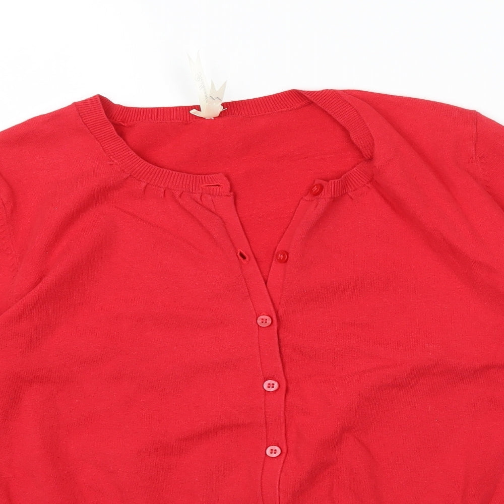 Debenhams Womens Red  Knit Cardigan Jumper Size 14