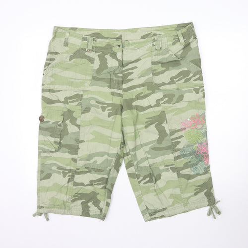 TU Womens Green Camouflage  Bermuda Shorts Size 18