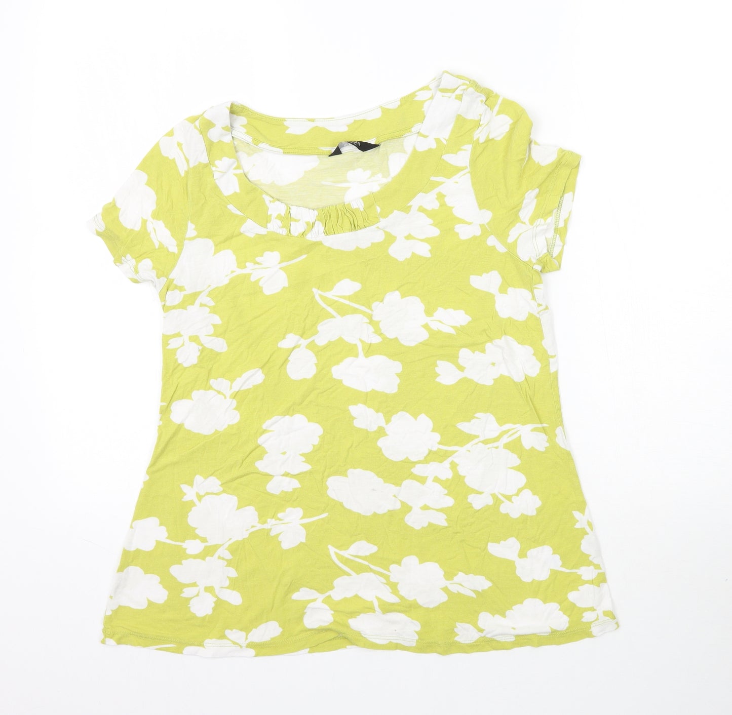 George Womens Green Floral  Basic T-Shirt Size 12