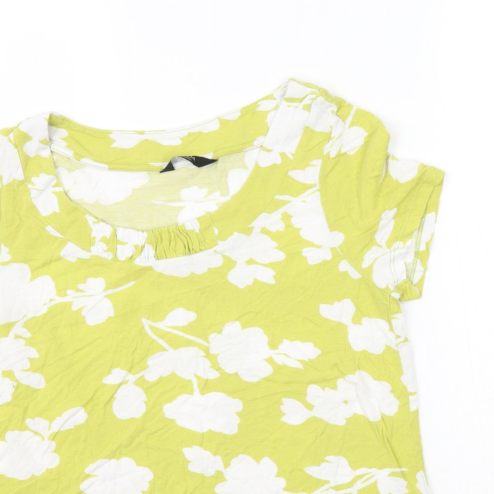 George Womens Green Floral  Basic T-Shirt Size 12