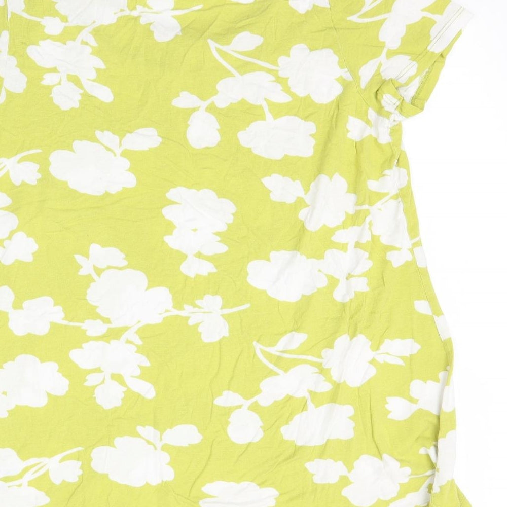 George Womens Green Floral  Basic T-Shirt Size 12