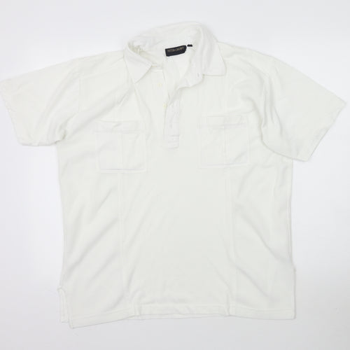Peter Gribby Mens White    Polo Size L