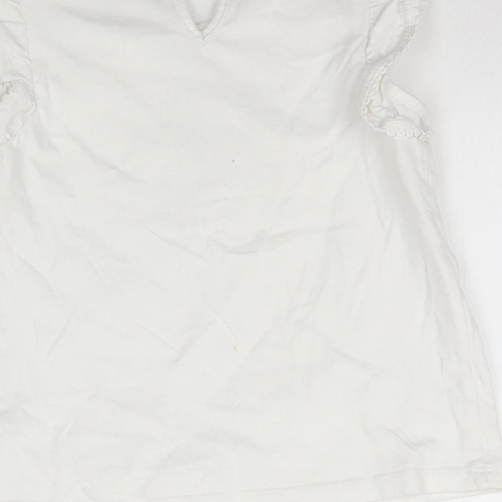 George Girls White   Basic Tank Size 3-4 Years  - Butterfly