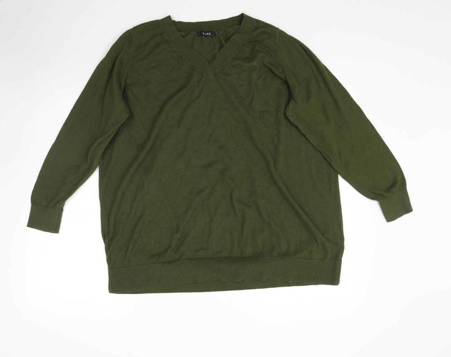 Evans Womens Green  Knit Pullover Jumper Size 22
