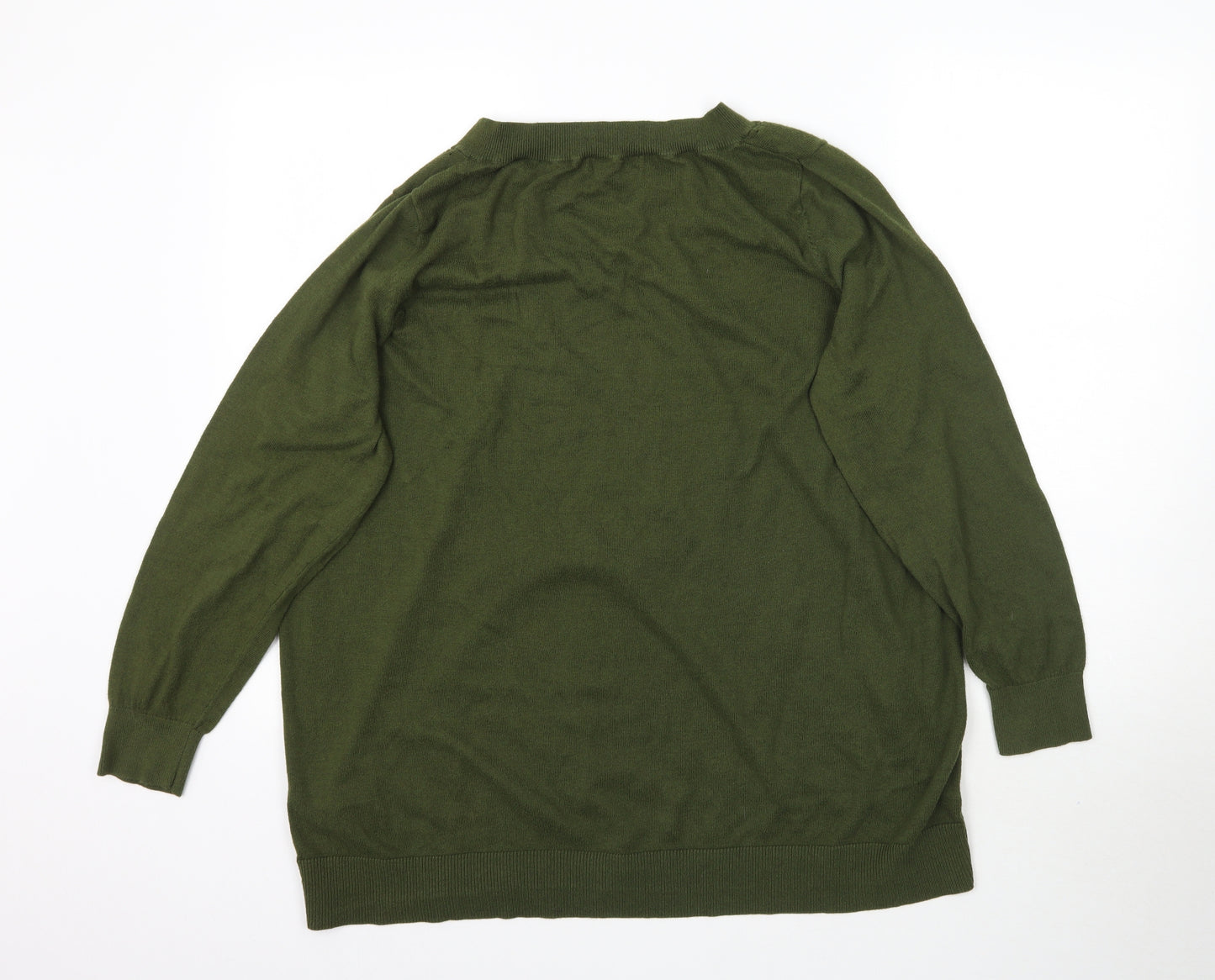 Evans Womens Green  Knit Pullover Jumper Size 22
