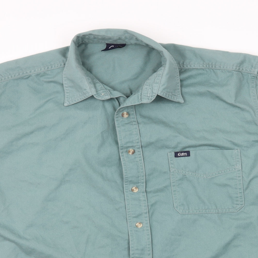 Cotton Traders Mens Grey    Button-Up Size L