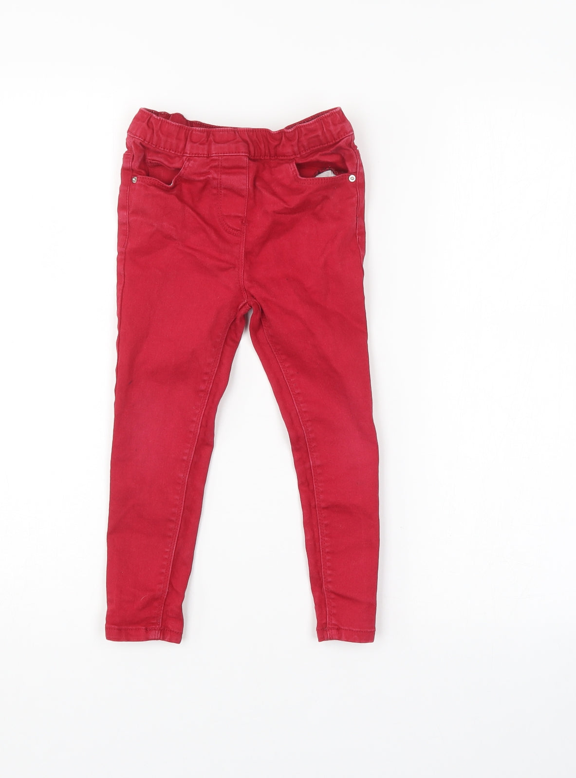 i love girlswear Girls Red  Denim Straight Jeans Size 4 Years
