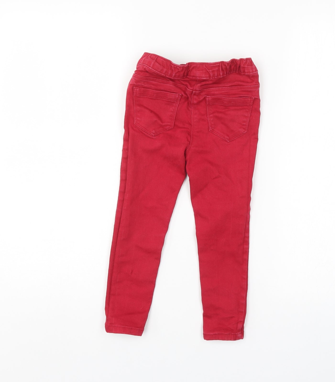i love girlswear Girls Red  Denim Straight Jeans Size 4 Years