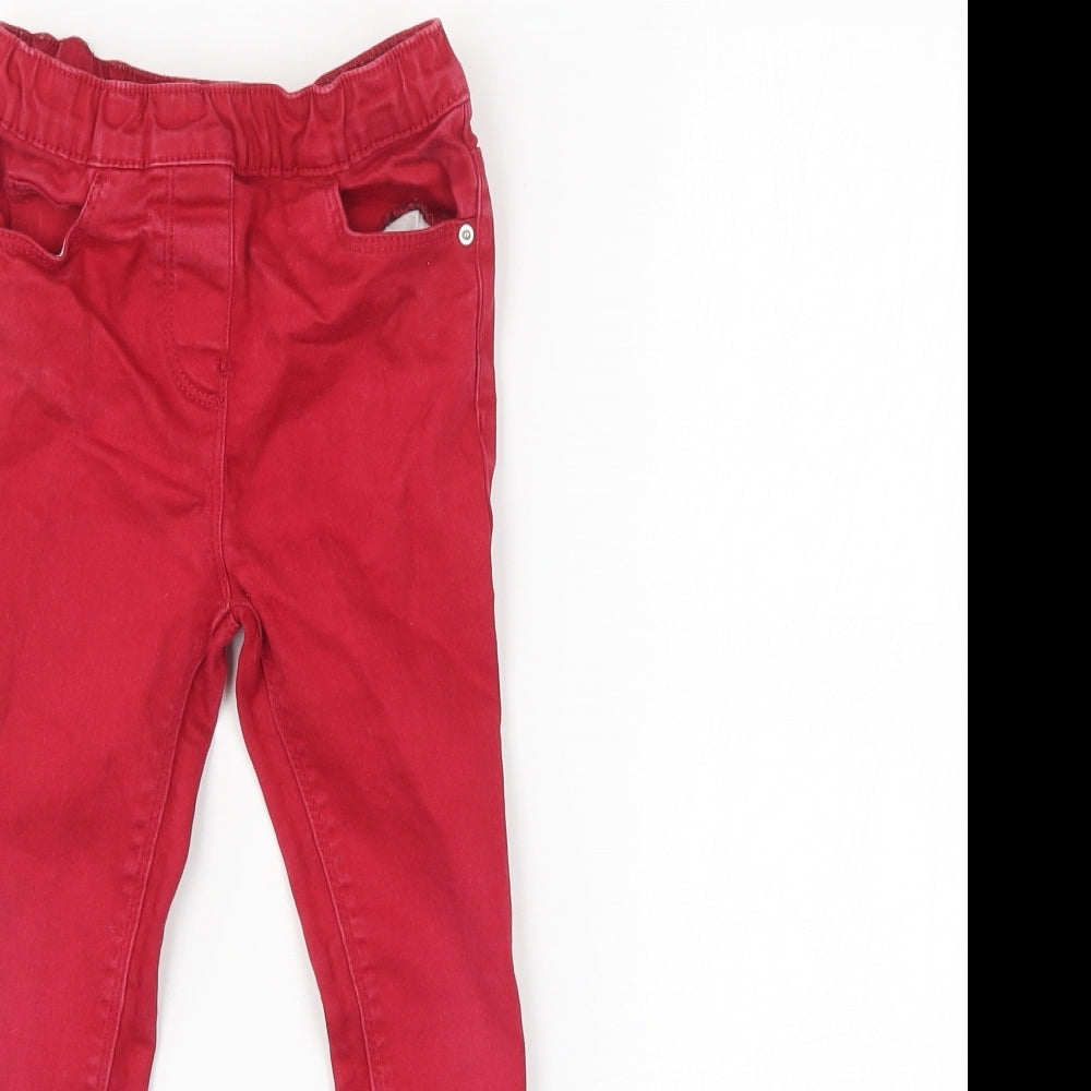 i love girlswear Girls Red  Denim Straight Jeans Size 4 Years