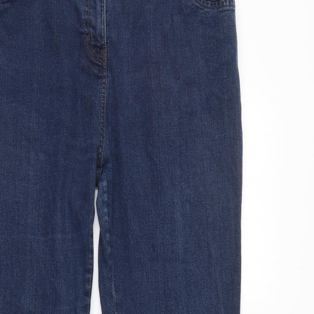 Marks and Spencer Womens Blue  Denim Straight Jeans Size 18 L32 in