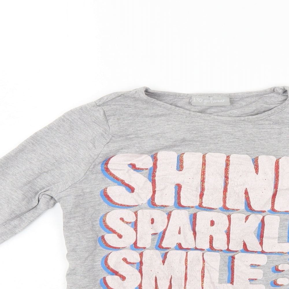 I Love Girls Wear Girls Grey   Pullover Jumper Size 7 Years