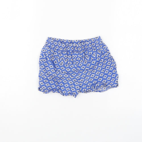 TU Girls Blue Floral  Sweat Shorts Size 4-5 Years
