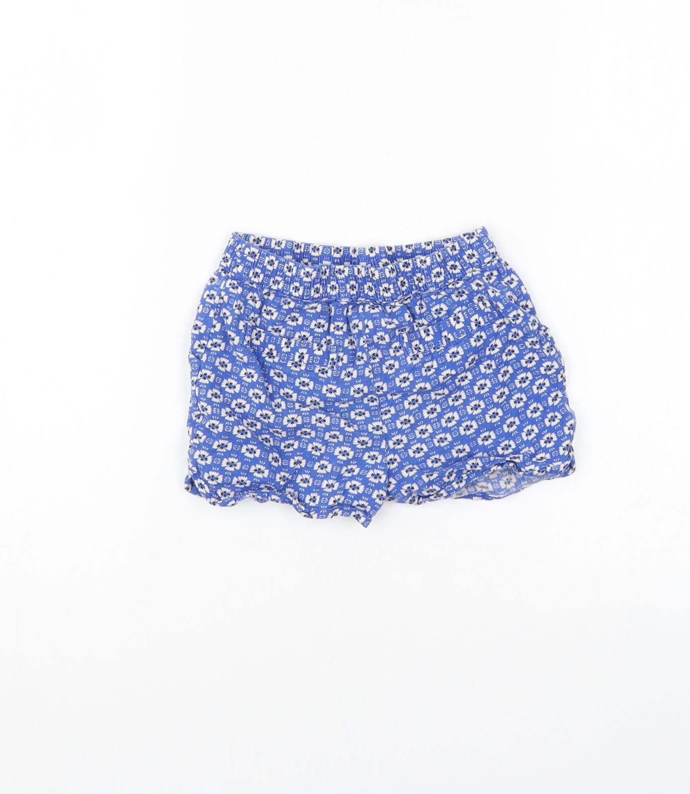 TU Girls Blue Floral  Sweat Shorts Size 4-5 Years