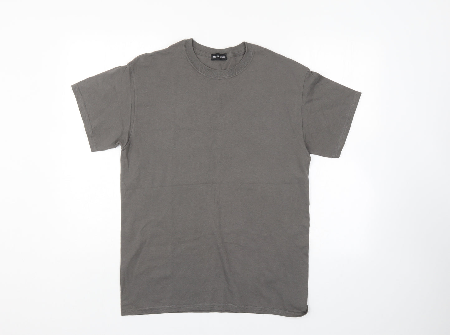 PRETTYLITTLETHING Womens Grey   Basic T-Shirt Size 12