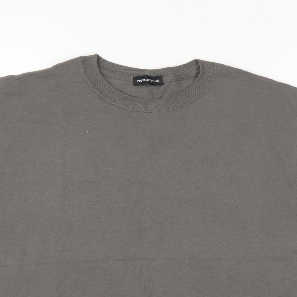 PRETTYLITTLETHING Womens Grey   Basic T-Shirt Size 12
