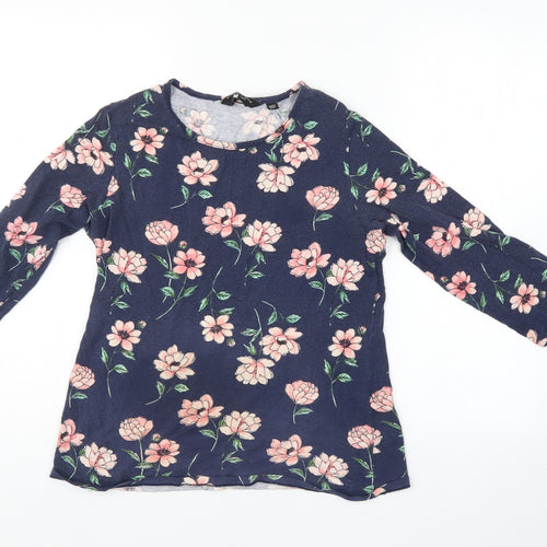 Dorothy Perkins Womens Blue Floral  Basic Blouse Size 14