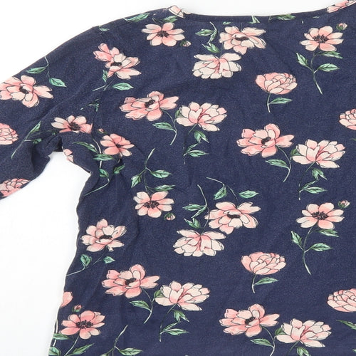 Dorothy Perkins Womens Blue Floral  Basic Blouse Size 14