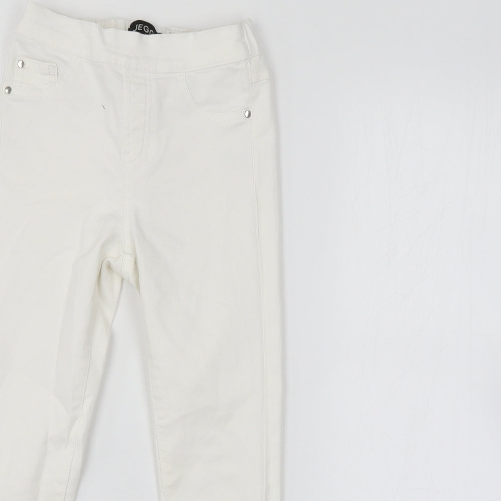 Miss E-Vie Girls White  Denim Jegging Jeans Size 8 Years
