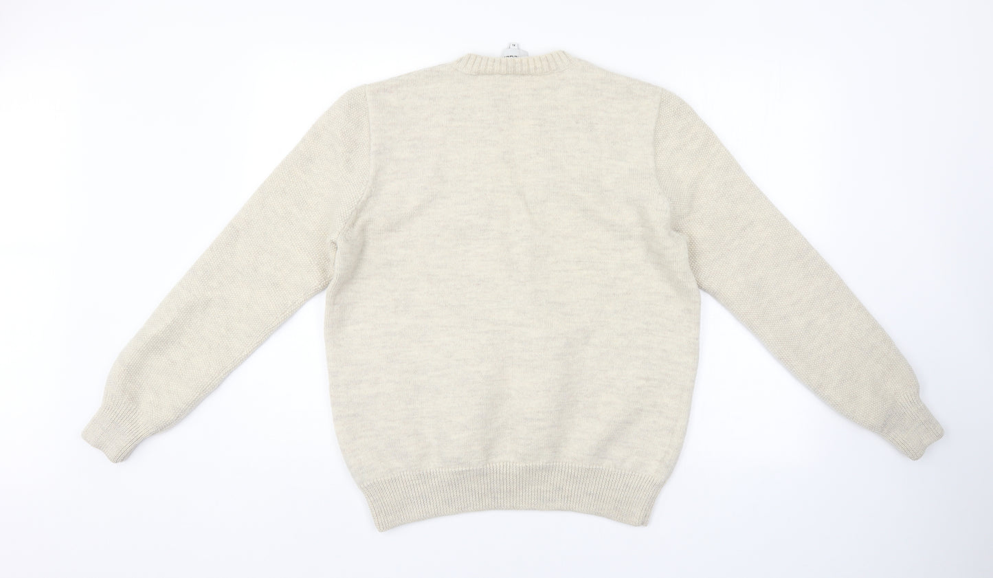 Jaeger Mens Ivory   Pullover Jumper Size XL