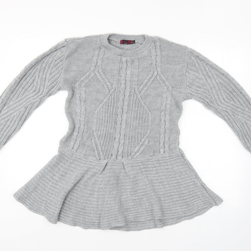 Missi Womens Grey   Tunic Jumper Size M