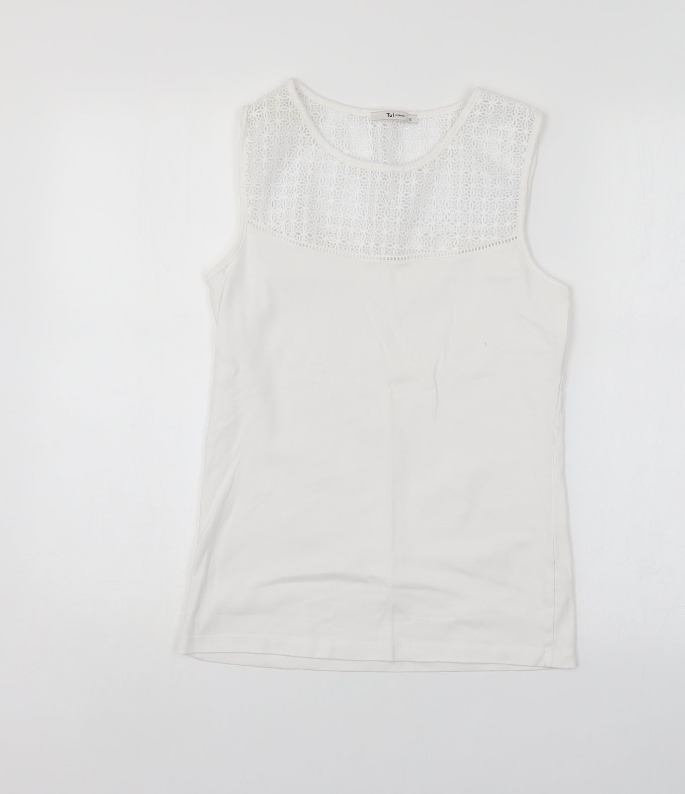 TU Womens White   Basic Tank Size 12