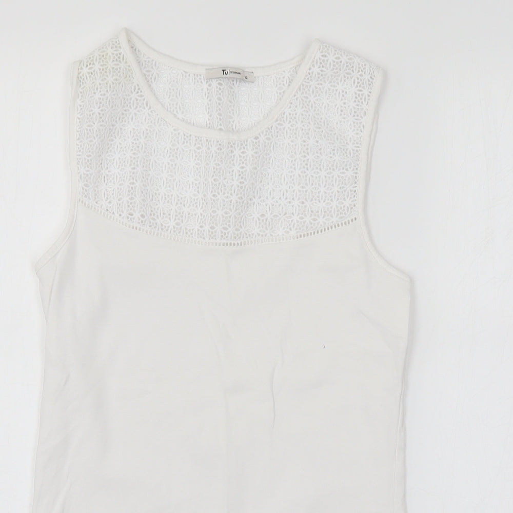 TU Womens White   Basic Tank Size 12