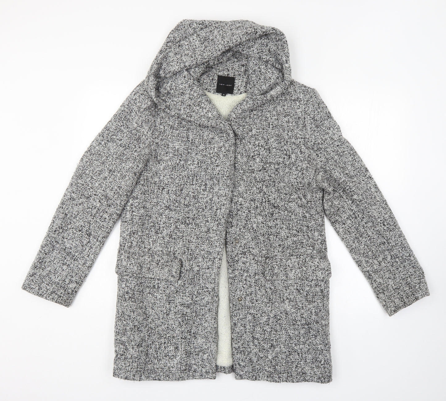 New Look Womens Grey   Overcoat Coat Size 10