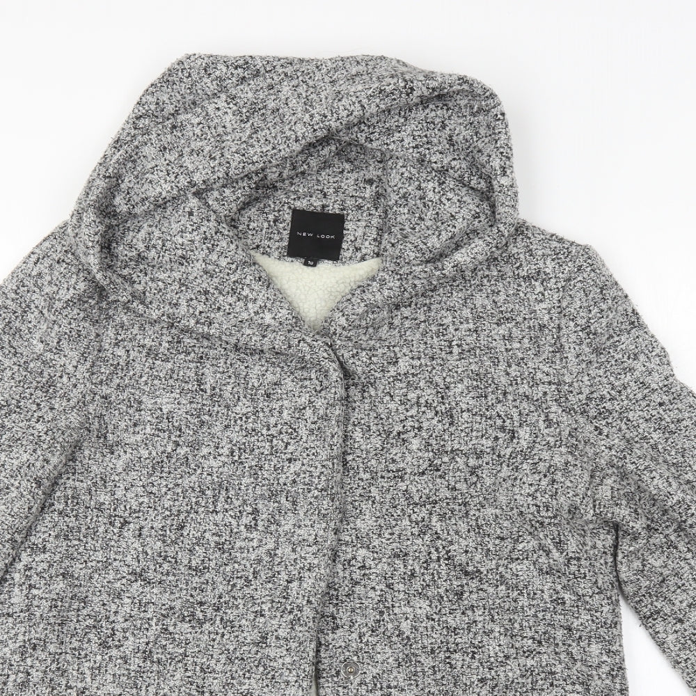 New Look Womens Grey   Overcoat Coat Size 10