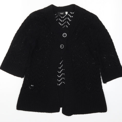 Glimpse Womens Black  Knit Cardigan Jumper Size S