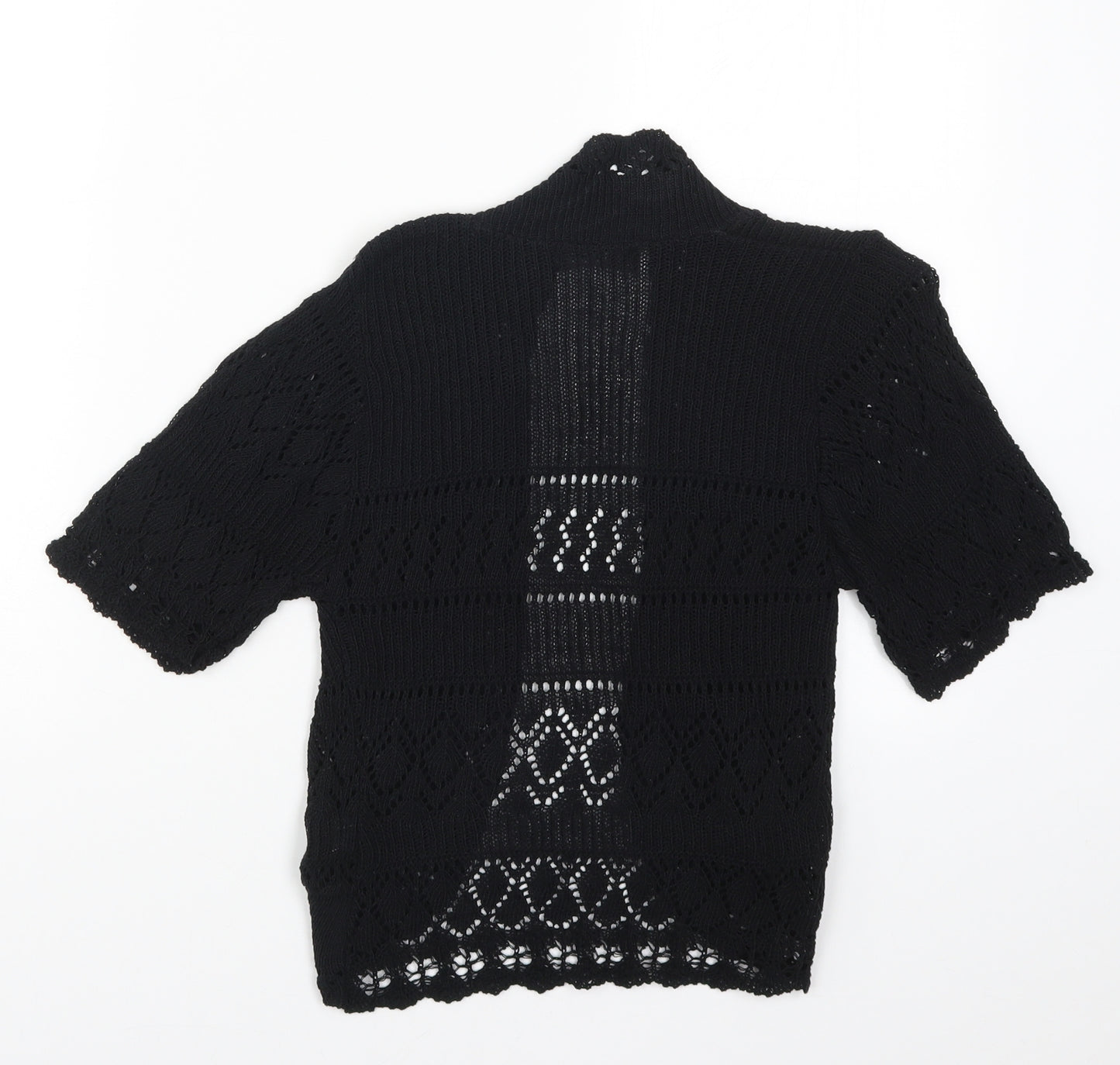 I Love Pulse Womens Black  Knit Cape Jumper Size S