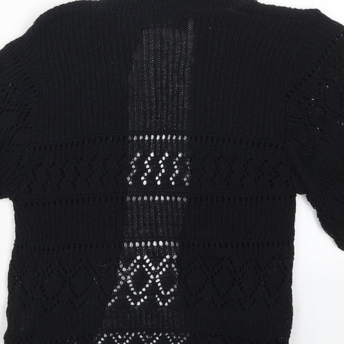 I Love Pulse Womens Black  Knit Cape Jumper Size S