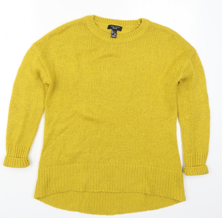 New Look Womens Yellow  Knit Pullover Jumper Size S