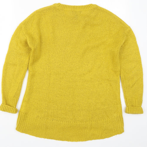 New Look Womens Yellow  Knit Pullover Jumper Size S