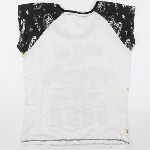Preworn Womens White Solid  Top Pyjama Top Size 12  - Don't Let the Muggles get You Down