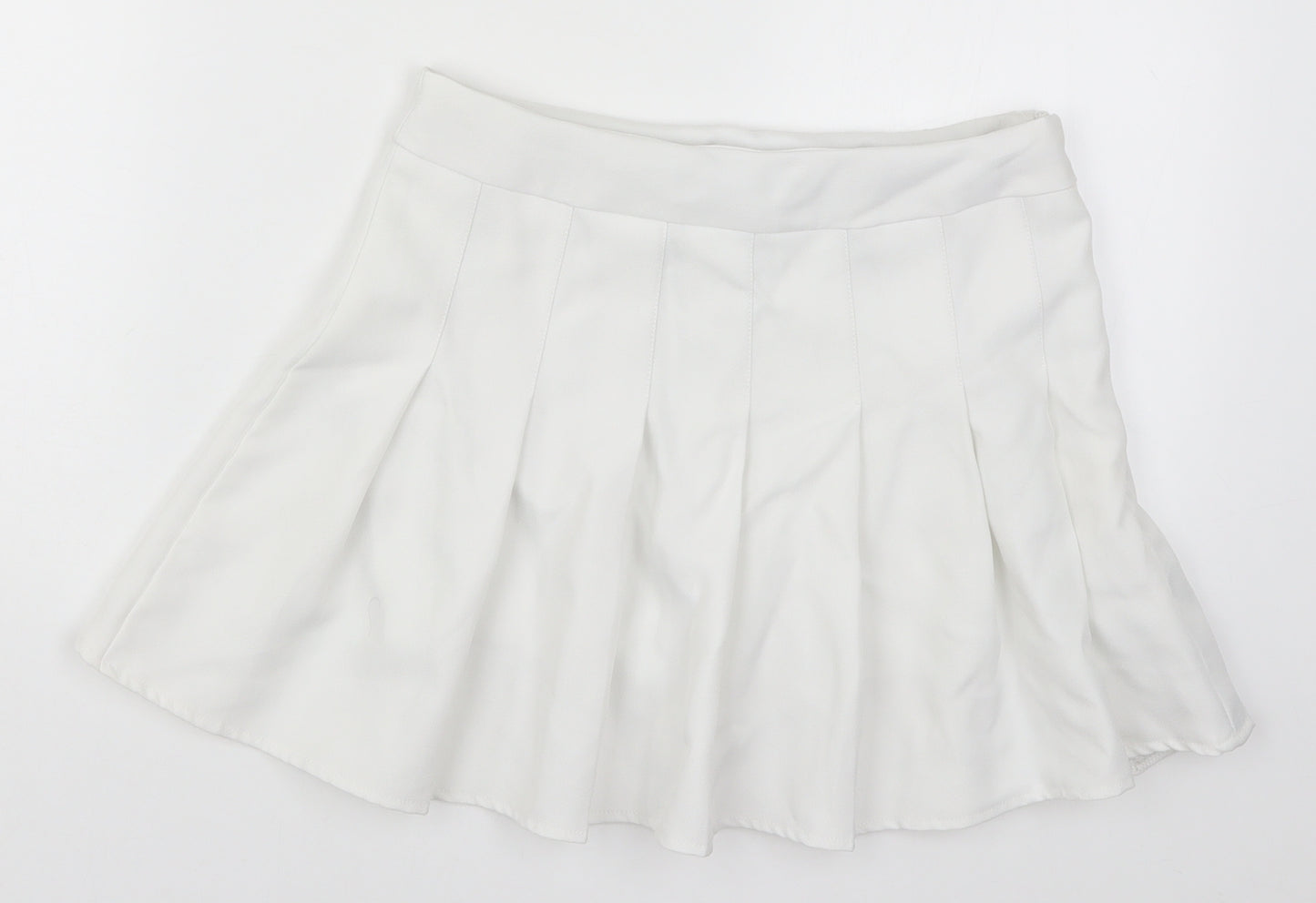 Fashion & Style Womens White   Pleated Skirt Size M