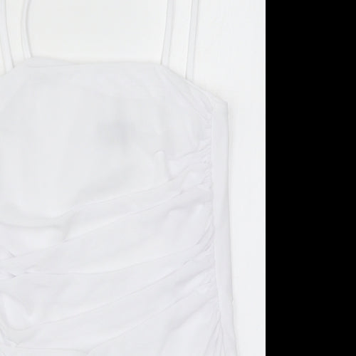 PRETTYLITTLETHING Womens White   Bodysuit One-Piece Size 10