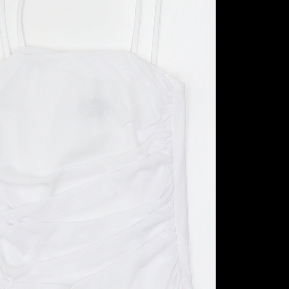 PRETTYLITTLETHING Womens White   Bodysuit One-Piece Size 10