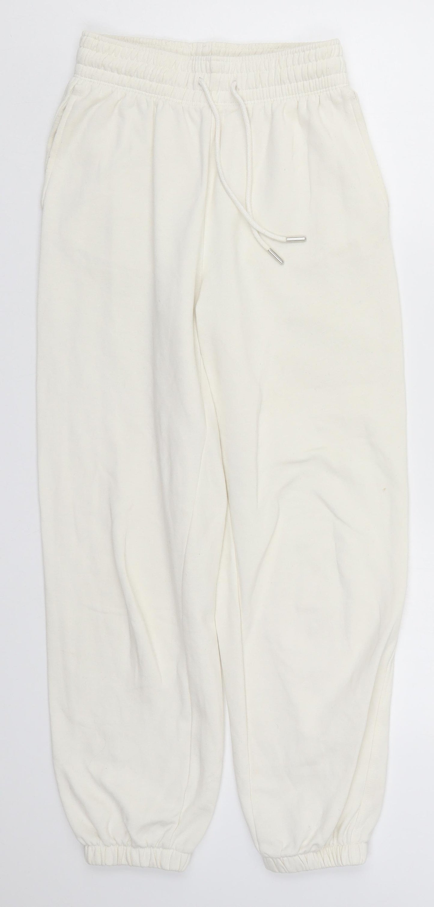 H&M Womens Ivory   Sweatpants Trousers Size XS L26.5 in