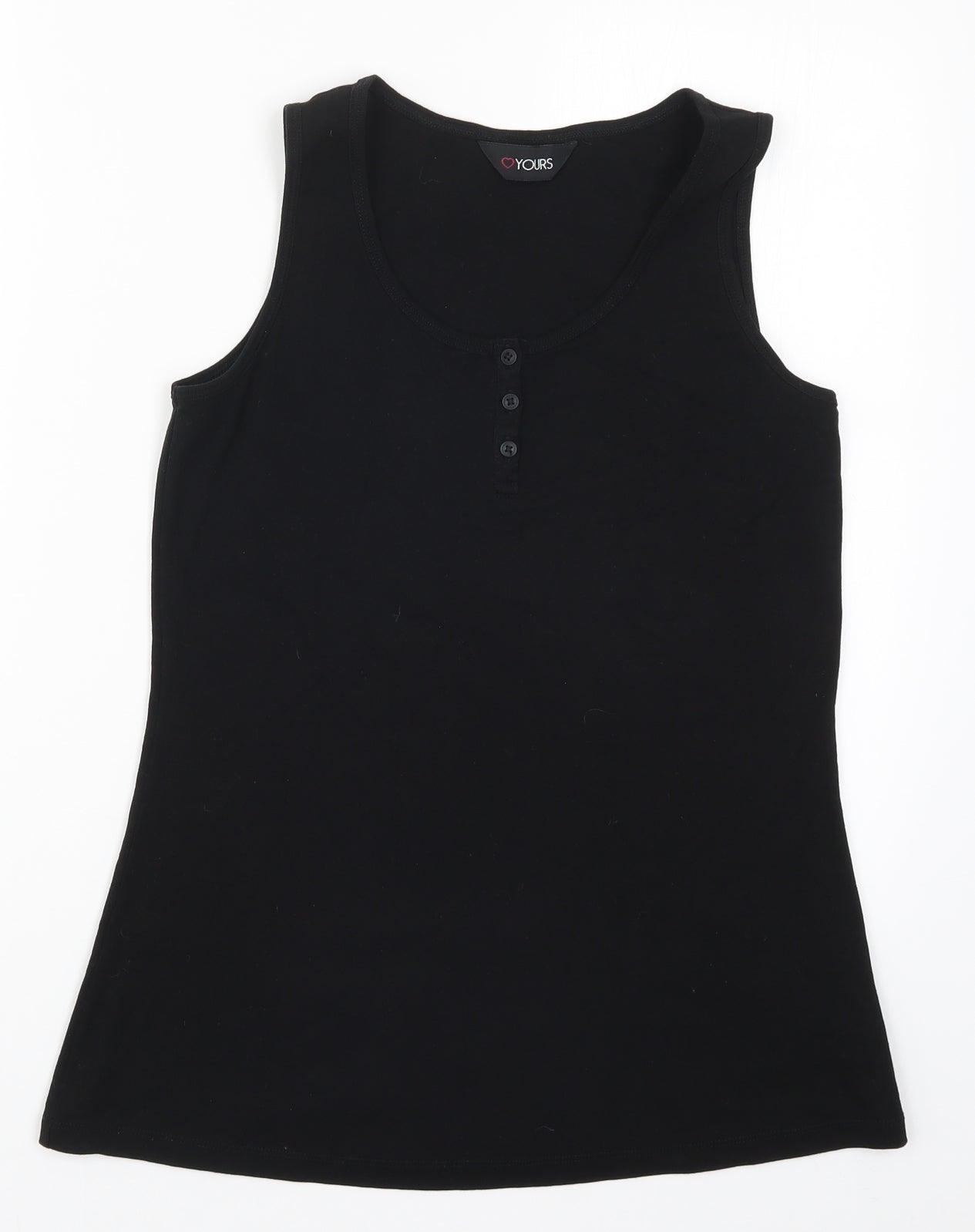 Yours Womens Black   Basic Tank Size 16