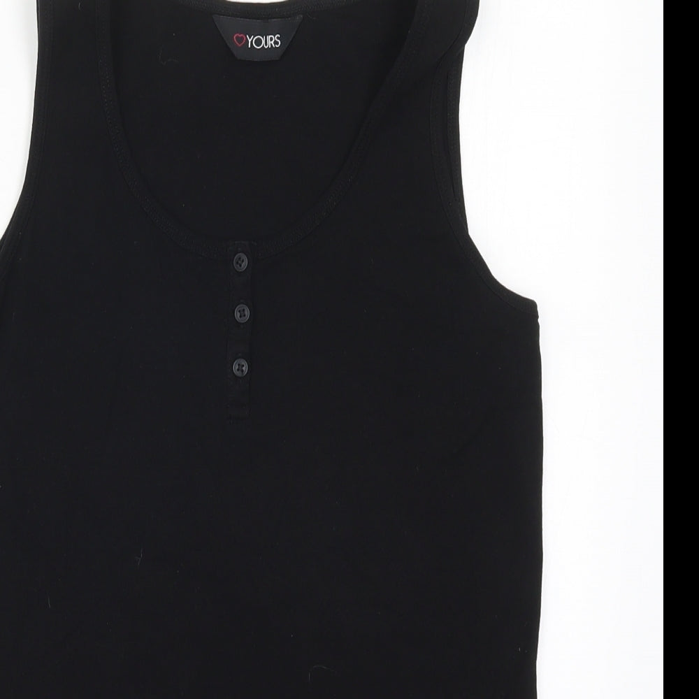 Yours Womens Black   Basic Tank Size 16