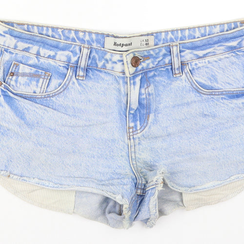 New Look Womens Blue  Denim Hot Pants Shorts Size 12