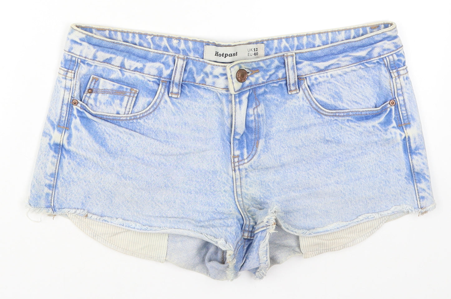 New Look Womens Blue  Denim Hot Pants Shorts Size 12
