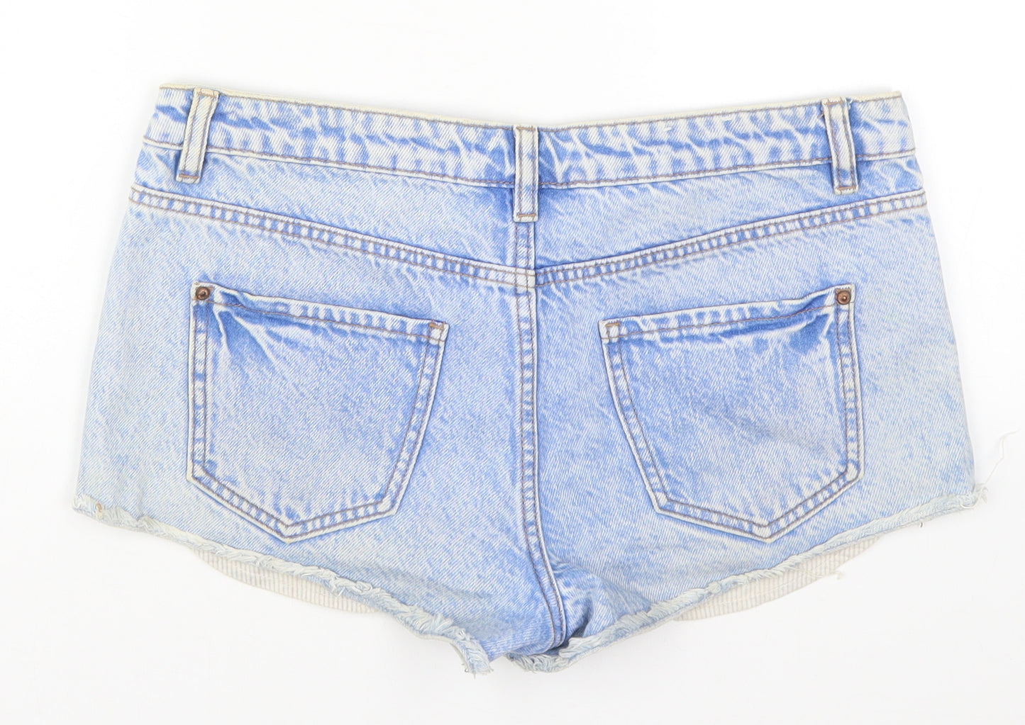 New Look Womens Blue  Denim Hot Pants Shorts Size 12