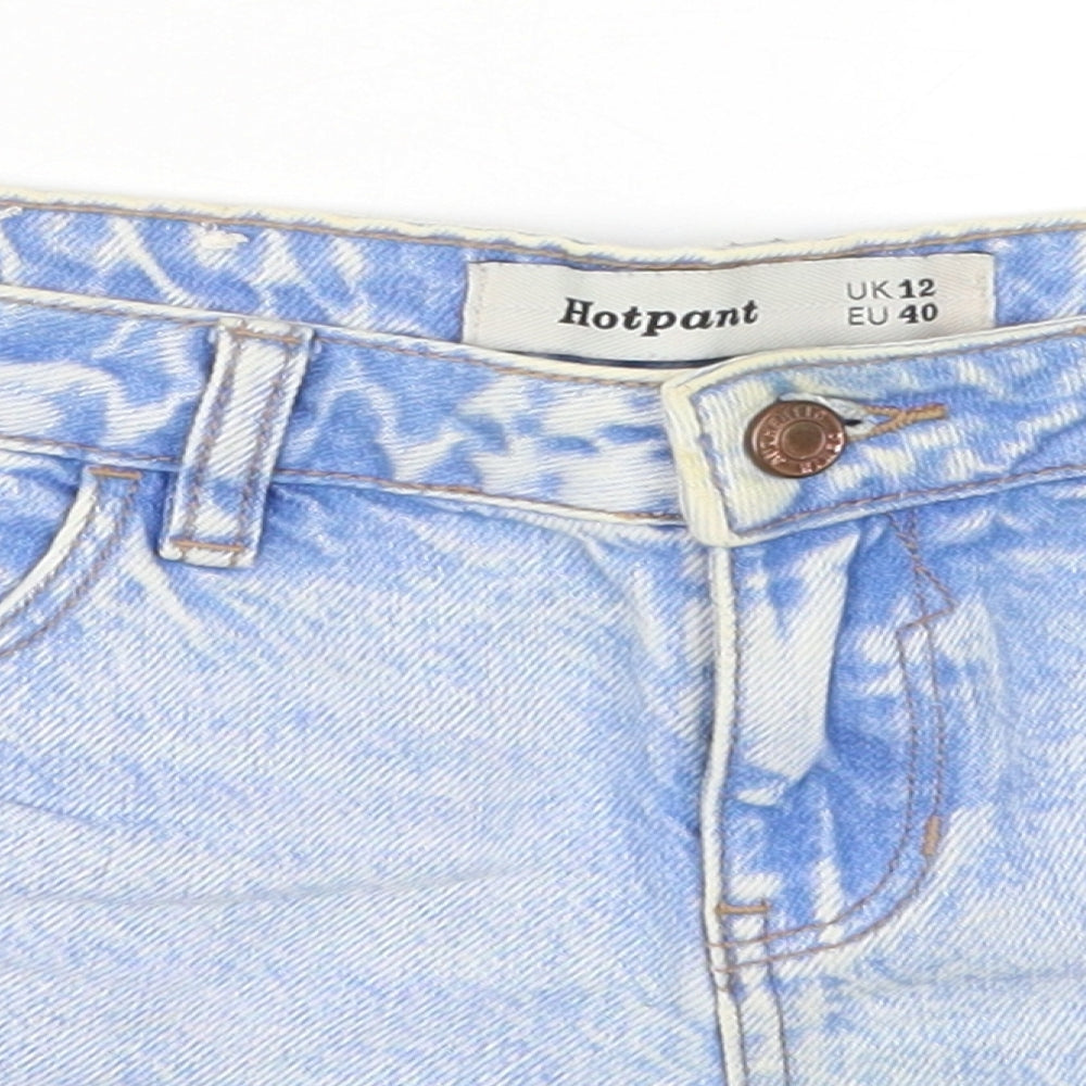 New Look Womens Blue  Denim Hot Pants Shorts Size 12