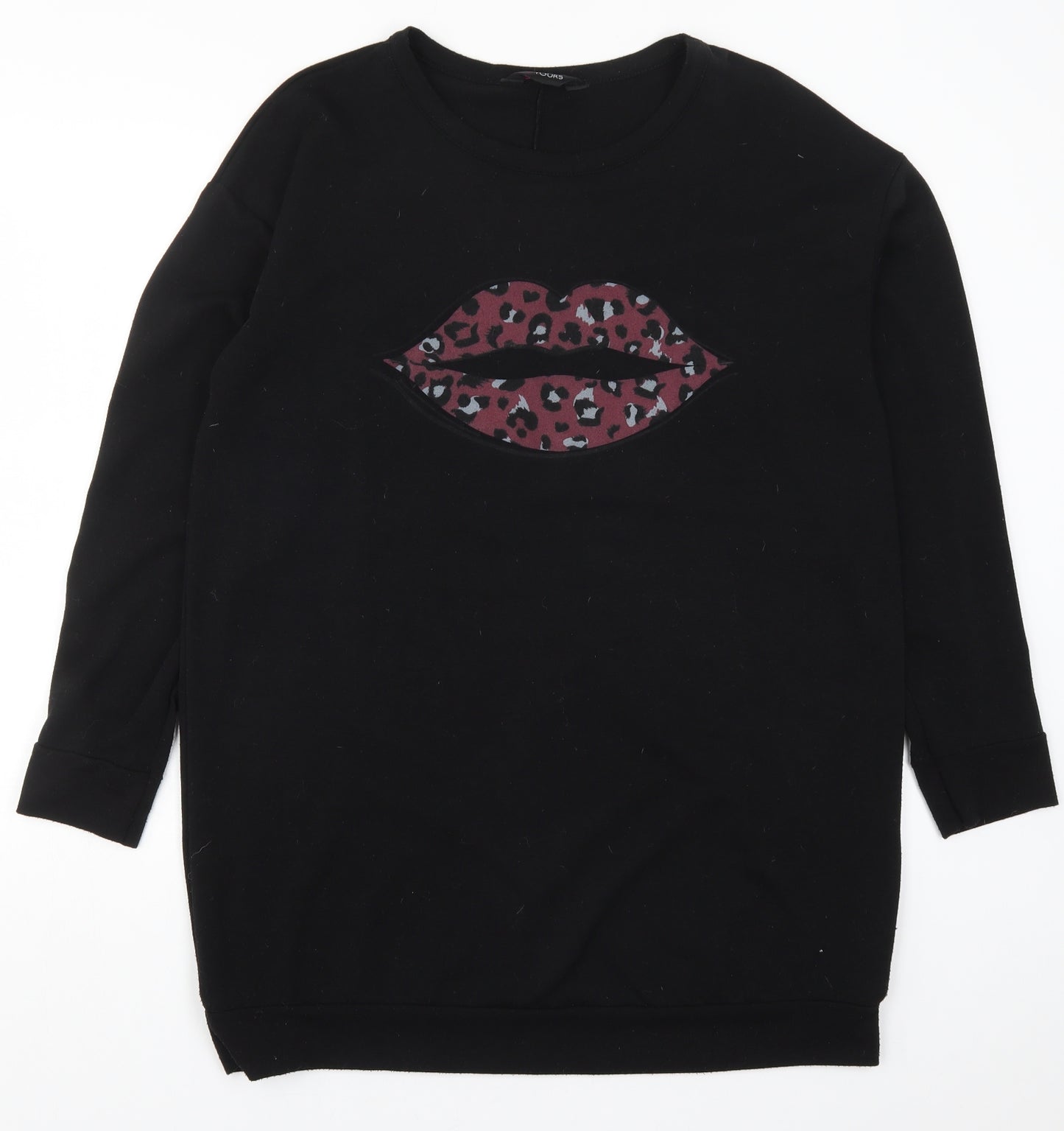 Yours Womens Black   Pullover Sweatshirt Size 16  - Lips